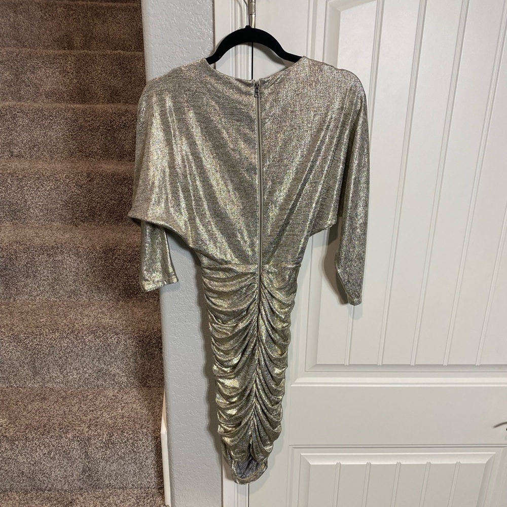 Alice + Olivia Metallic Ruched Pace Dress - Picture 10 of 10